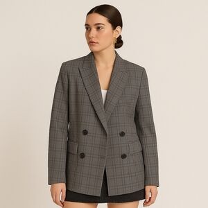Theory Glen Plaid Wool Blazer - Size 4